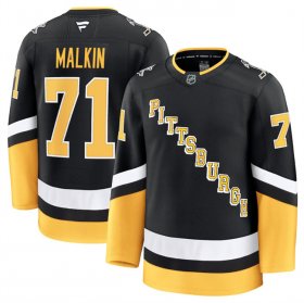 Men\'s Pittsburgh Penguins #71 Evgeni Malkin Black 2024-25 Alternate Stitched Hockey Jersey