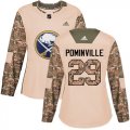 Wholesale Cheap Adidas Sabres #29 Jason Pominville Camo Authentic 2017 Veterans Day Women's Stitched NHL Jersey