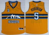 Wholesale Cheap Denver Nuggets #5 Nate Robinson Revolution 30 Swingman 2014 New Yellow Jersey