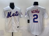 Cheap Men's New York Mets #2 Luisangel Acuna White Cool Base Stitched Baseball Jersey