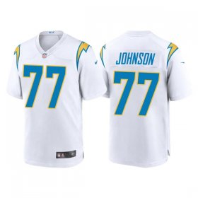 Wholesale Cheap Men\'s Los Angeles Chargers #77 Zion Johnson White Limited Stitched Jersey