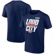 Men's Oklahoma City Thunder Navy 2025 Playoffs Loud City Slogan T-Shirt Cheap
