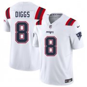 Cheap Men's New England Patriots #8 Stefon Diggs White 2025 F.U.S.E. Vapor Limited Football Stitched Jersey