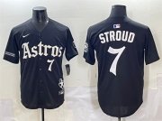 Cheap Men's Houston Astros #7 C.J. Stroud Black Gothic 'Houston Born Barrio Raised' Limited Stitched Baseball Jersey