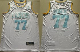 Men\'s Los Angeles Lakers #77 Luka Doncic White 2025 Classic Edition Stitched Basketball Jersey Cheap