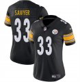 Cheap Women's Pittsburgh Steelers #33 Jack Sawyer Black 2025 Draft Vapor Untouchable Limited Football Stitched Jersey(Run Small)