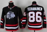 Wholesale Cheap Blackhawks #86 Teuvo Teravainen Black(White Skull) 2014 Stadium Series Stitched Youth NHL Jersey