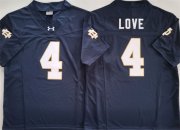 Cheap Men's Notre Dame Fighting Irish #4 Jeremiyah Love Navy 2025 F.U.S.E. Limited Stitched Jersey