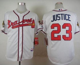 Wholesale Cheap Braves #23 David Justice White Cool Base Stitched MLB Jersey