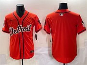 Cheap Men's Detroit Tigers Blank Orange With Patch Vapor Premier Limited Stitched Baseball Jersey