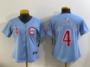 Women's Chicago Cubs #4 Pete Crow-Armstrong Blue 2024 25 2nd Alternatemited Stitched Baseball Jersey(Run Small) Cheap