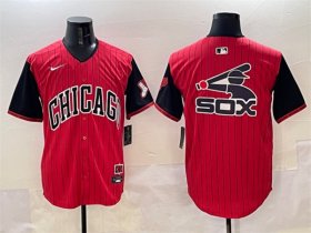 Cheap Mens Chicago White Sox Team Big Logo Red Black 2025 City Connect Limited Stitched Baseball Jersey