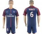 Wholesale Cheap Paris Saint-Germain #6 Verratti Home Soccer Club Jersey