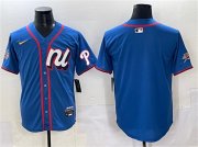 Cheap Men's National League Philadelphia Phillies Blank Blue 2025 All-Star Edition Limited Stitched Baseball Jersey