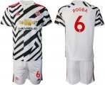 Wholesale Cheap Men 2020-2021 club Manchester united away 6 white Soccer Jerseys