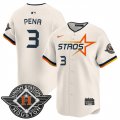 Men's Houston Astros #3 Jeremy Pena Cream 2025 City Connect Limited Stitched Baseball Jersey Cheap