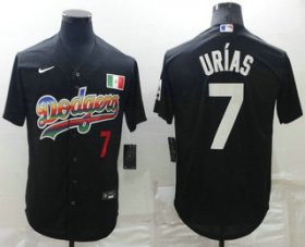 Wholesale Cheap Men\'s Los Angeles Dodgers #7 Julio Urias Red With Red Stitched MLB Cool Base Nike Fashion Jersey