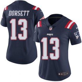 Wholesale Cheap Nike Patriots #13 Phillip Dorsett Navy Blue Women\'s Stitched NFL Limited Rush Jersey
