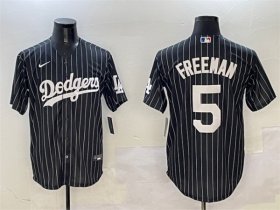 Men\'s Los Angeles Dodgers #5 Freddie Freeman Black Cool Base Stitched Baseball Jersey Cheap