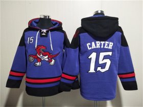 Men\'s Toronto Raptors #15 Vince Carter Purple Lace-Up Pullover Hoodie Cheap