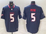 Cheap Men's Houston Texans #5 Jalen Pitre Navy F.U.S.E. Vapor Limited Football Stitched Jersey