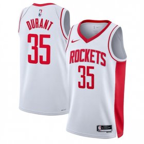 Men\'s Houston Rockets #35 Kevin Durant White Association Edition Stitched Jersey
