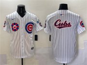 Cheap Men's Chicago Cubs Team Big Logo White 2025 Tokyo Series Limited Stitched Baseball Jersey
