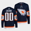 Cheap Men's Edmonton Oilers Custom Navy 2022-23 Reverse Retro Stitched Jersey