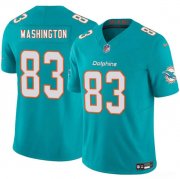 Cheap Men's Miami Dolphins #83 Tahj Washington Aqua 2025 Draft F.U.S.E. Vapor Limited Football Stitched Jersey