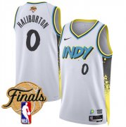Men's Indiana Pacers #0 Tyrese Haliburton White 2025 Finals City Edition Stitched Basketball Jersey Cheap