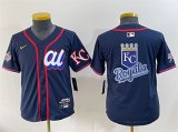 Cheap Women's American League Kansas City Royals Team Big Logo Navy 2025 All-Star Edition Limited Stitched Baseball Jersey(Run Small)