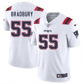 Men\'s New England Patriots #55 Garrett Bradbury White 2025 Vapor Limited Football Stitched Jersey Cheap