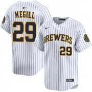 Men's Milwaukee Brewers #29 Trevor Megill White Alternate Limited Stitched Baseball Jersey Cheap Wholesale