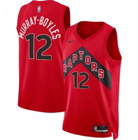 Men\'s Toronto Raptors #12 Collin Murray-Boyles Red 2025 Draft Icon Edition Stitched Basketball Jersey