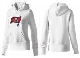 Wholesale Cheap Women's Tampa Bay Buccaneers Logo Pullover Hoodie White