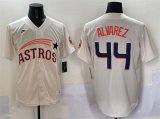 Cheap Men's Houston Astros #44 Yordan Alvarez Cream Throwback Cooperstown Collection Limited Stitched Baseball Jersey