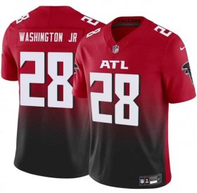 Cheap Men\'s Atlanta Falcons #28 Carlos Washington Jr Red Black 2024 F.U.S.E Vapor Untouchable Limited Football Stitched Jersey