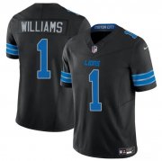 Cheap Men's Detroit Lions #1 Jameson Williams Black 2025 F.U.S.E. Vapor Limited Football Stitched Jersey