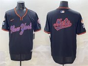 Cheap Men's New York Mets Team Big Logo Black 2025 Spring Training Stitched Baseball Jersey
