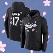 Cheap Men's Los Angeles Dodgers #17 Shohei Ohtani Black 2025 Tokyo Series Pullover Hoodie