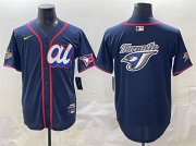 Cheap Men's American League Toronto Blue Jays Team Big Logo Navy 2025 All-Star Edition Limited Stitched Baseball Jersey