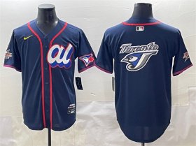 Cheap Men\'s American League Toronto Blue Jays Team Big Logo Navy 2025 All-Star Edition Limited Stitched Baseball Jersey