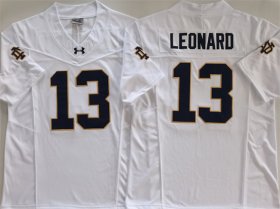 Cheap Men\'s Notre Dame Fighting Irish #13 Riley Leonard White 2024 F.U.S.E. Limited Stitched Jersey