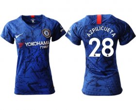 Wholesale Cheap Women\'s Chelsea #28 Azpilicueta Home Soccer Club Jersey