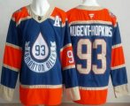 Cheap Men's Edmonton Oilers #93 Ryan Nugent Hopkins Blue Heritage Classic Authentic Jersey