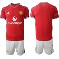Cheap Men's Manchester United Blank 2025-26 Red Home Soccer Jersey Suit