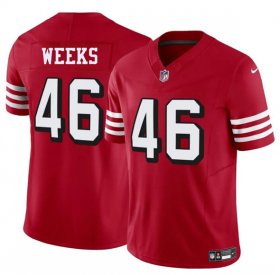 Men\'s San Francisco 49ers #46 Jon Weeks New Red 2025 F.U.S.E. Vapor Untouchable Limited Football Stitched Jersey Cheap