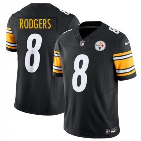 Men\'s Pittsburgh Steelers #8 Aaron Rodgers Black 2025 F.U.S.E. Vapor Limited Football Stitched Jersey