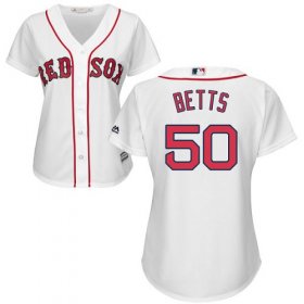 Wholesale Cheap Red Sox #50 Mookie Betts White Home Women\'s Stitched MLB Jersey