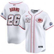 Cheap Men's Cincinnati Reds #26 Chase Burns White 2025 Speedway Classic Home Limited Stitched Baseball Jersey